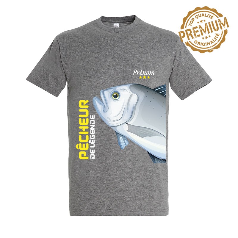 T-shirt Pêcheur de Légende Gris Chiné