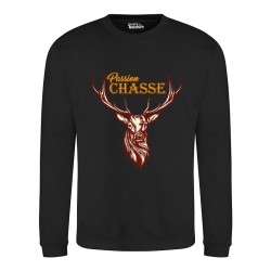 Sweat Shirt Chasseur cerf noir