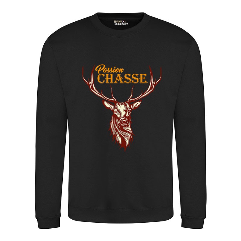 Sweat Shirt Chasseur cerf noir