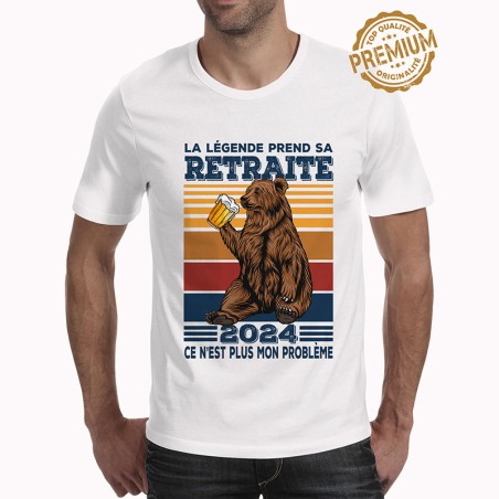 T-shirt "La Légende Prend Sa Retraite 2025" - Cadeau Humour Retraite Femme - Coupe Classique Coton