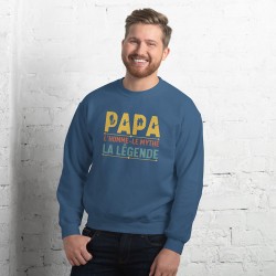 Sweat col rond bleu indigo