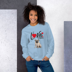 Sweat Shirt Femme Chien Carlin Bleu