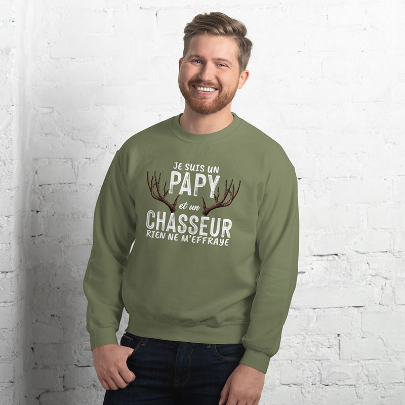Sweat Shirt papy Chasseur kaki