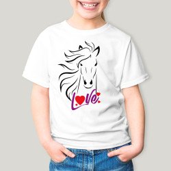 T-Shirt Fille blanc Cheval Arabe