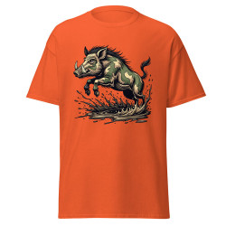 Tee Shirt Orange Personnalisé Sanglier