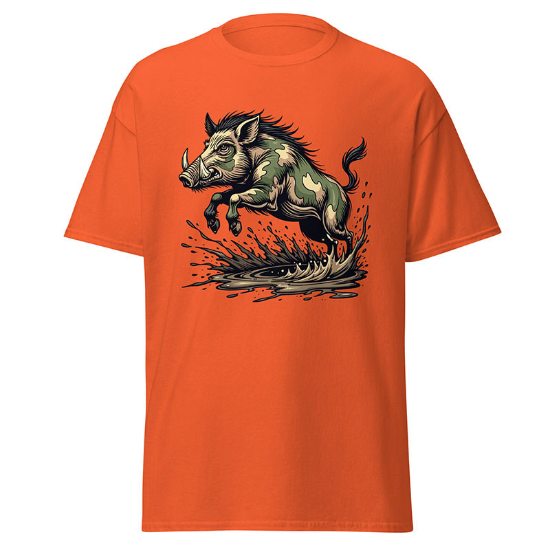 Tee Shirt Orange Personnalisé Sanglier