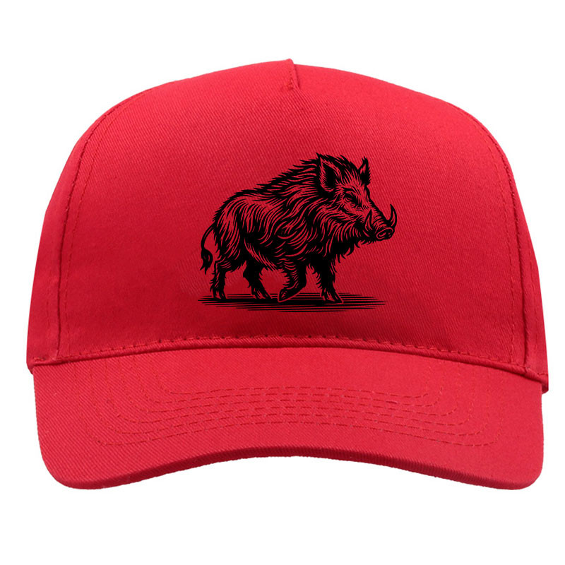 Casquette Sanglier Chasse - Rouge