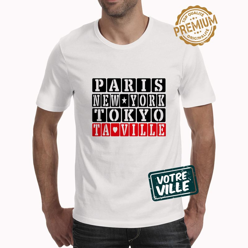 T-shirt Personnalisé avec ta Ville Kapitales