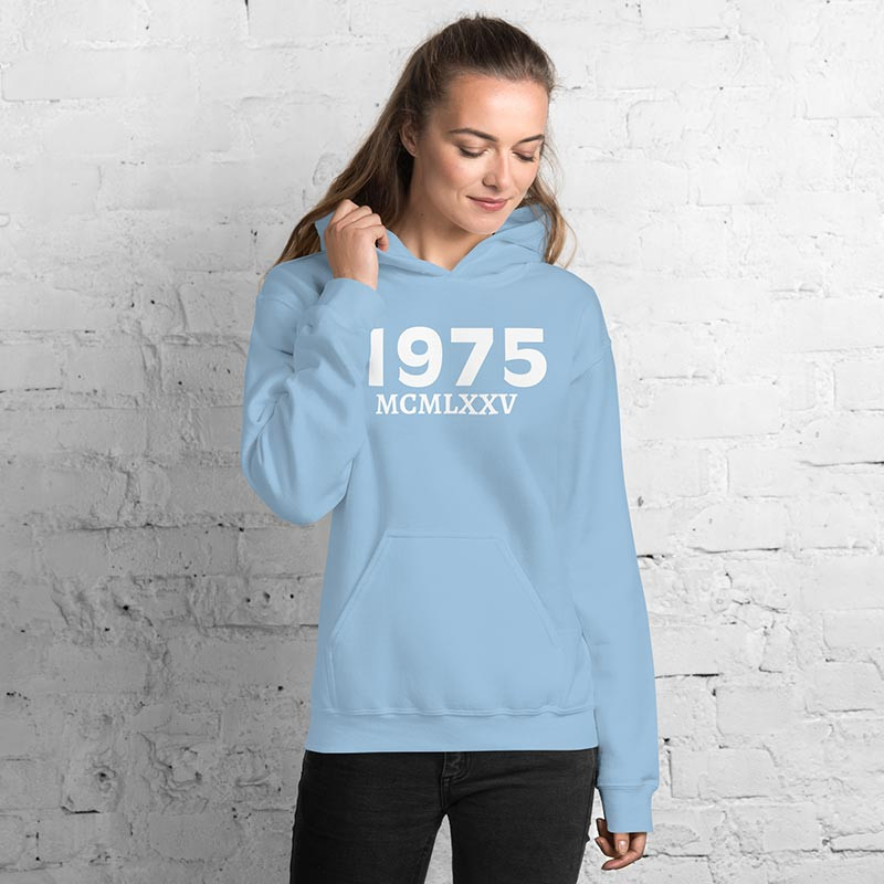 Sweat Anniversaire 50 ans unisexe bleu ciel