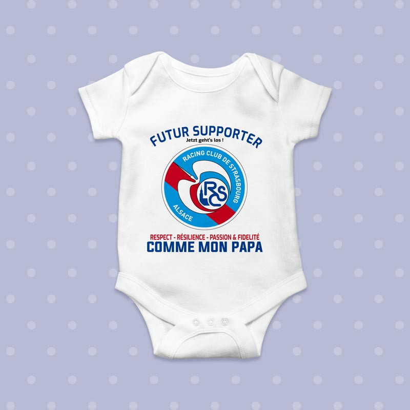 Body Bébé Supporter Racing Club de Strasbourg Alsace