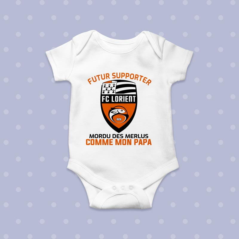 Body Bébé Supporter FC Lorient - Merlu